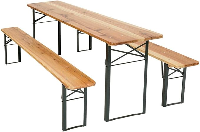 Wooden Table and Bench Set